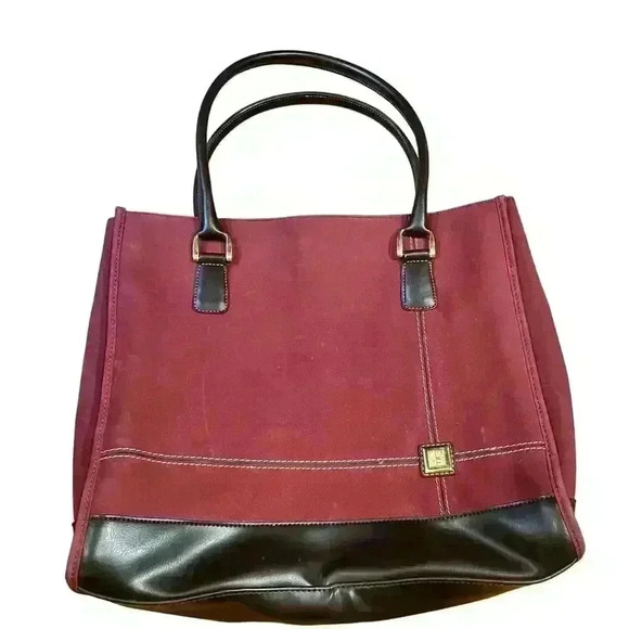 Diane von Furstenberg Large Work Tote Burgundy Gold Laptop Diaper Shoulder Bag - Picture 1 of 9